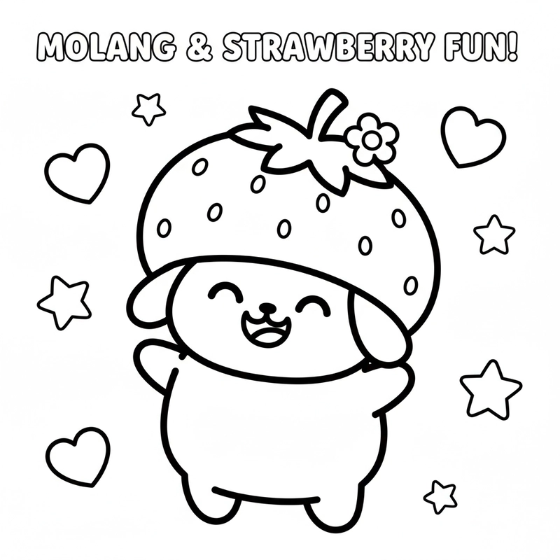 Mẫu tranh tô màu Molang cute cực xinh