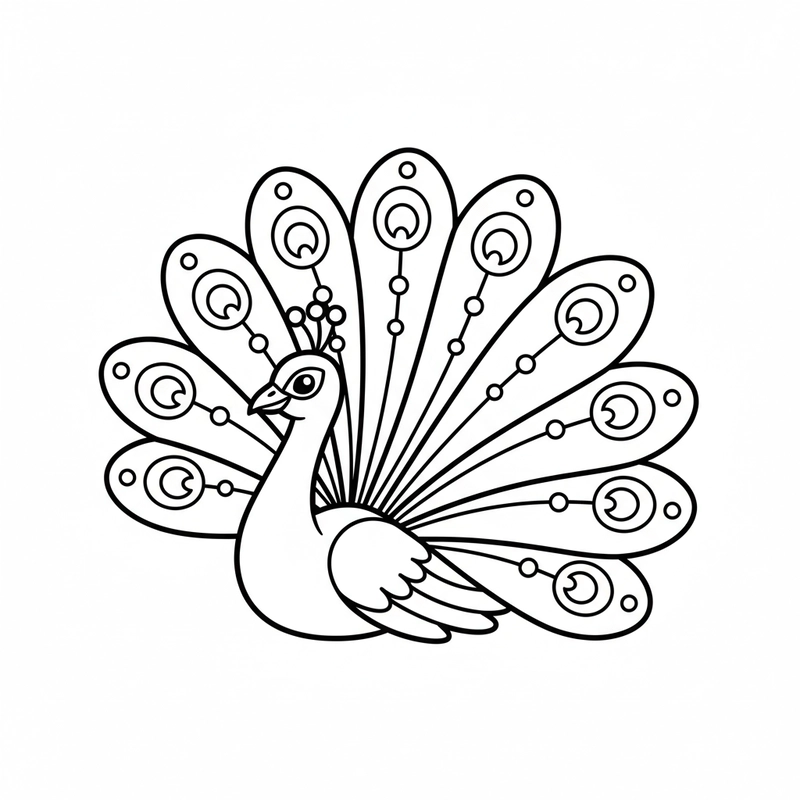 Mẫu tranh tô màu con chim công