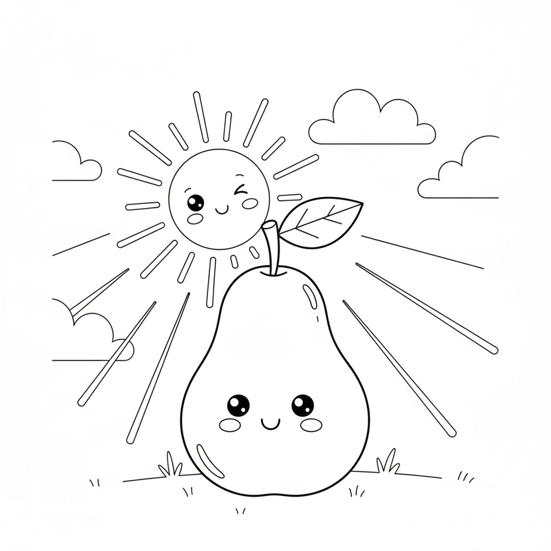 Mẫu tranh tô quả lê hấp dẫn