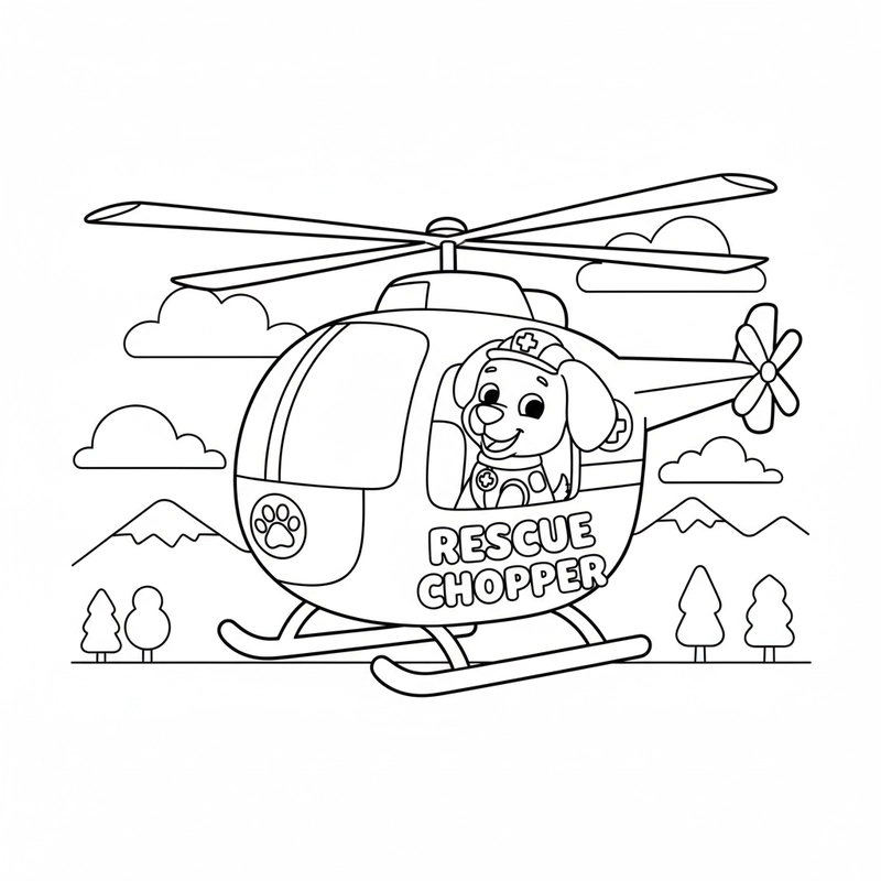 Mẫu vẽ máy bay trực thăng cho bé