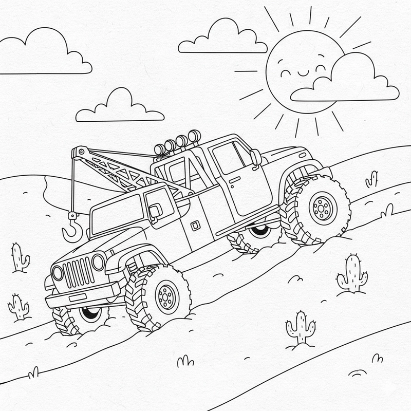 Mẫu xe cứu hộ tô màu đẹp