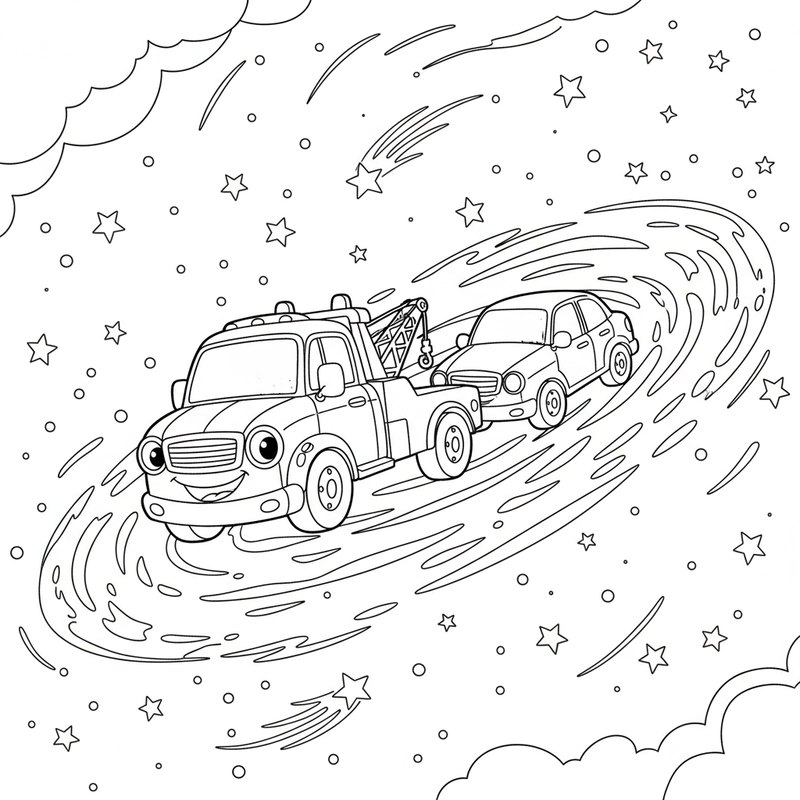 Mẫu xe cứu hộ tô màu rõ nét