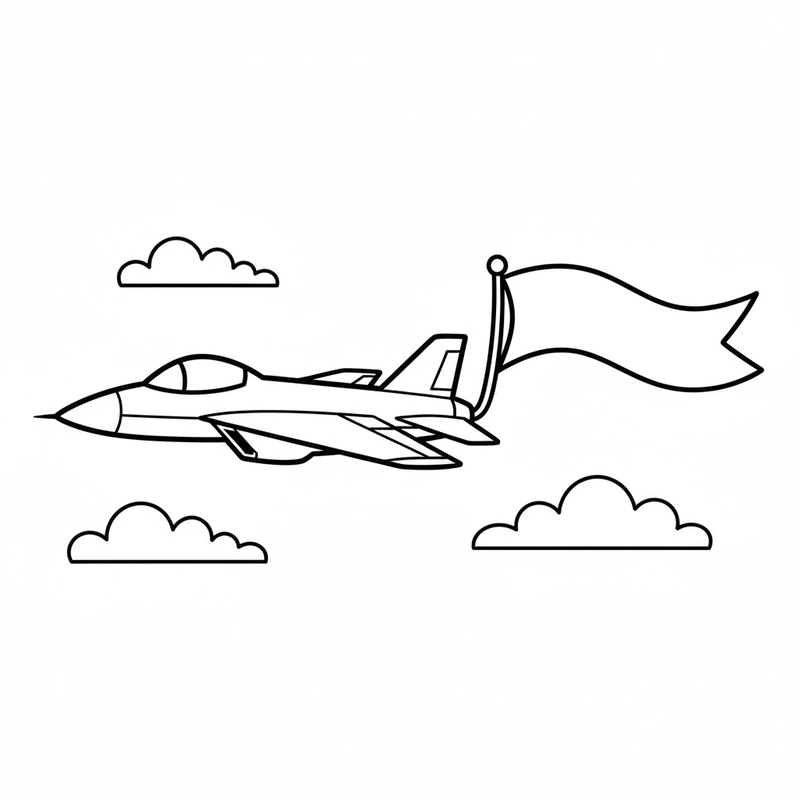 Máy bay chiến đấu tô màu đơn giản
