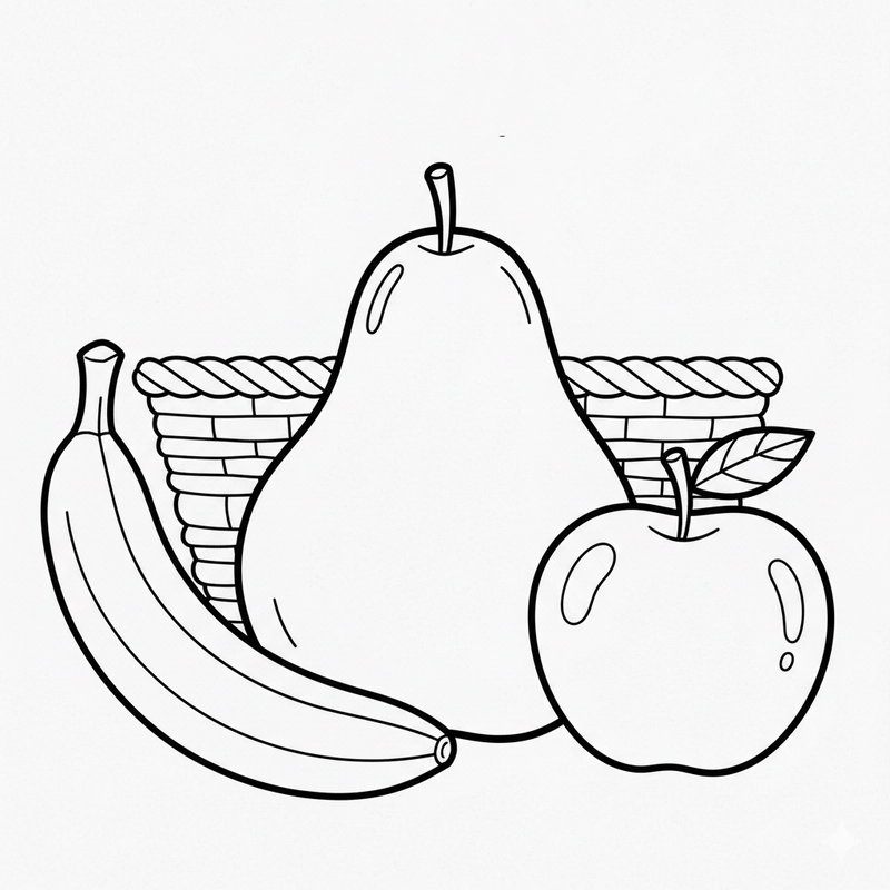 Tập tô màu quả lê cho bé