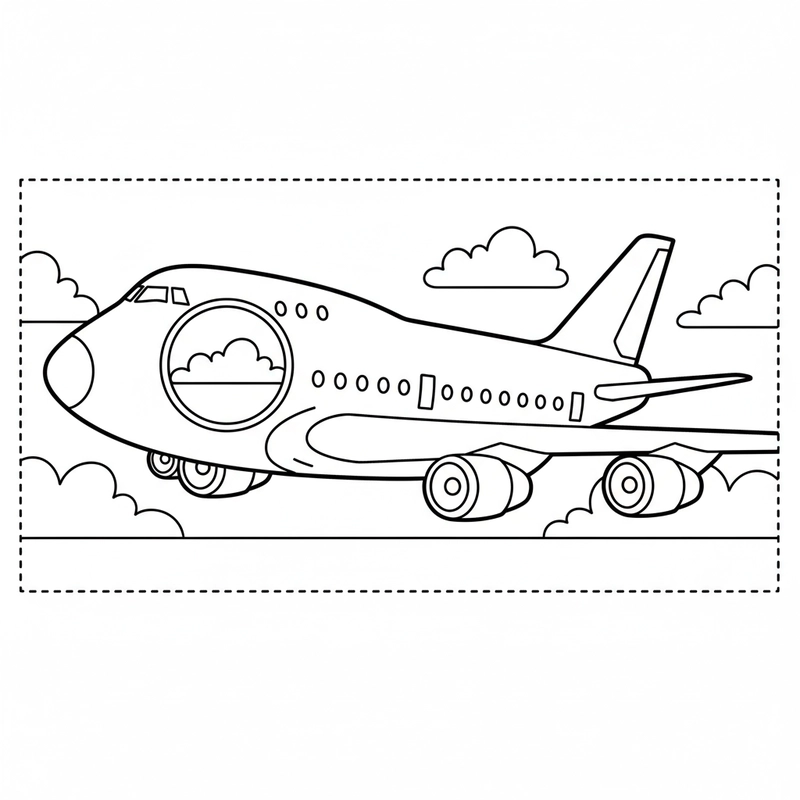 Tô màu Boeing 747 cho bé mầm non