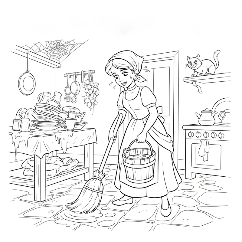 Tô màu Công chúa Lọ Lem nhỏ