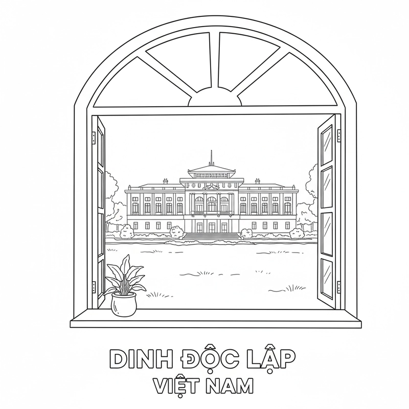 Tô màu Dinh Độc Lập Việt Nam tự hào
