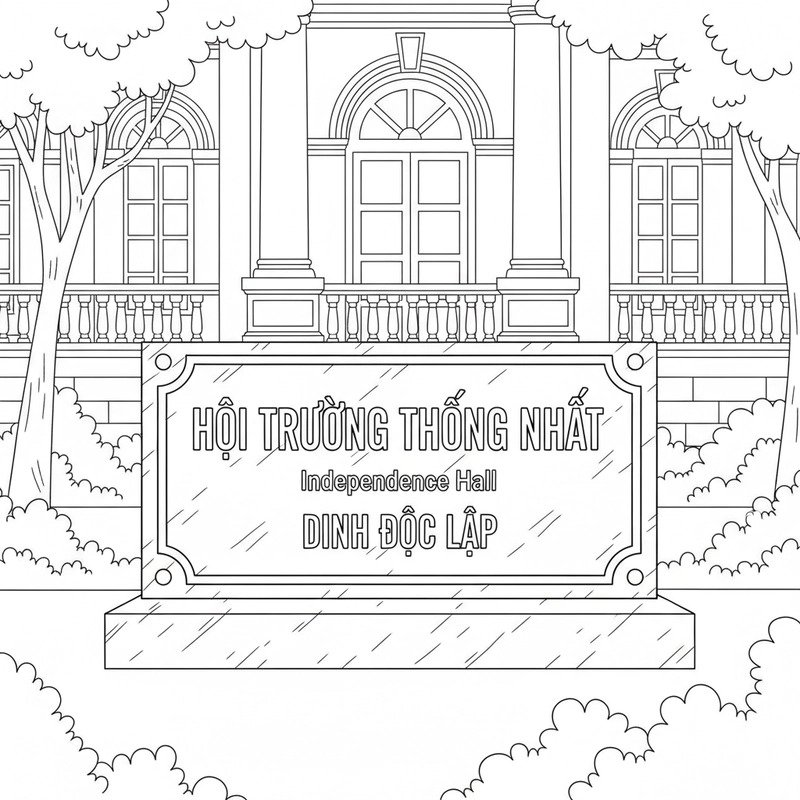 Tô màu Dinh Độc Lập biểu tượng Việt Nam