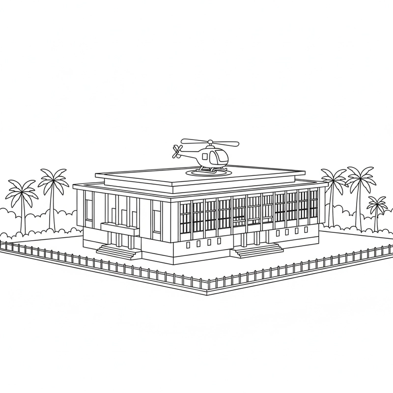 Tô màu Dinh Độc Lập cho bé học lịch sử