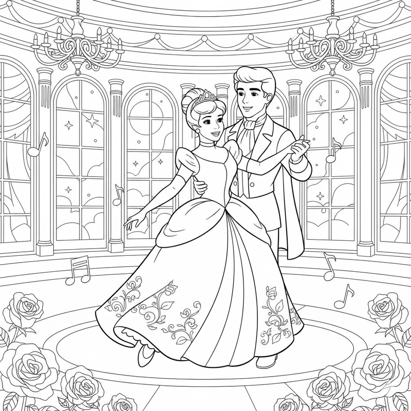 Tô màu Lọ Lem cùng hoàng tử