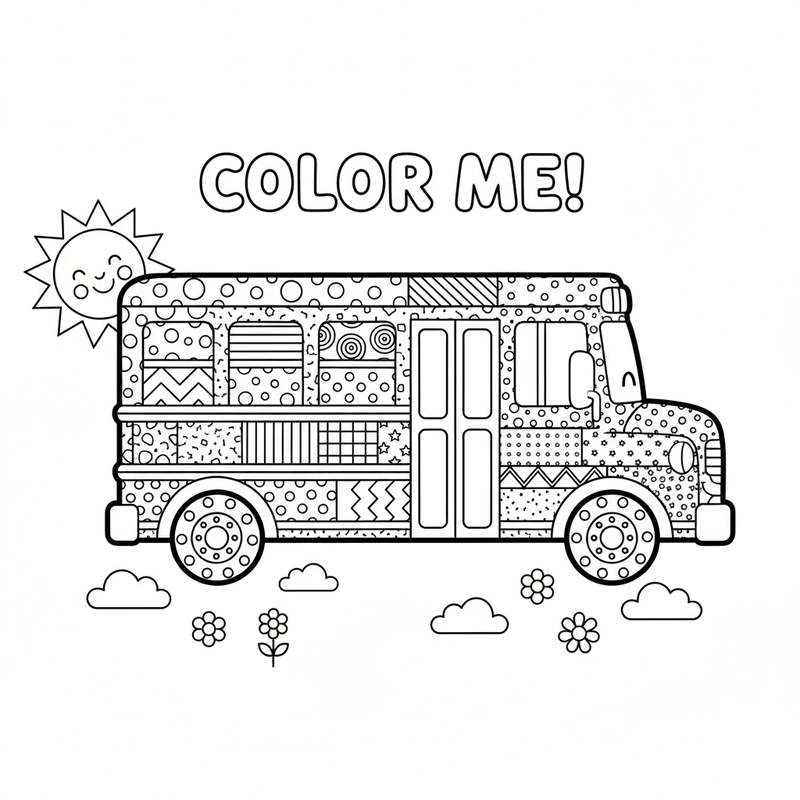 Tô màu Xe Khách vui nhộn, dễ thương