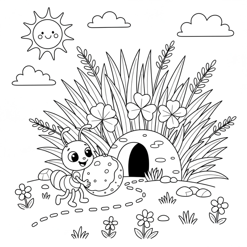 Tô màu bụi cỏ rèn kỹ năng