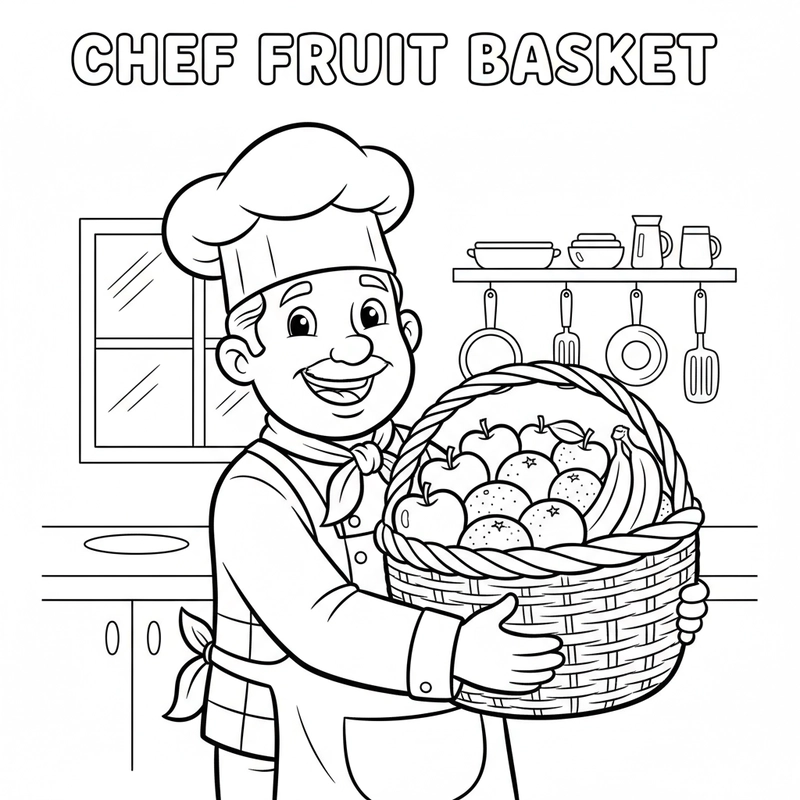 Tô màu chú đầu bếp chăm chỉ