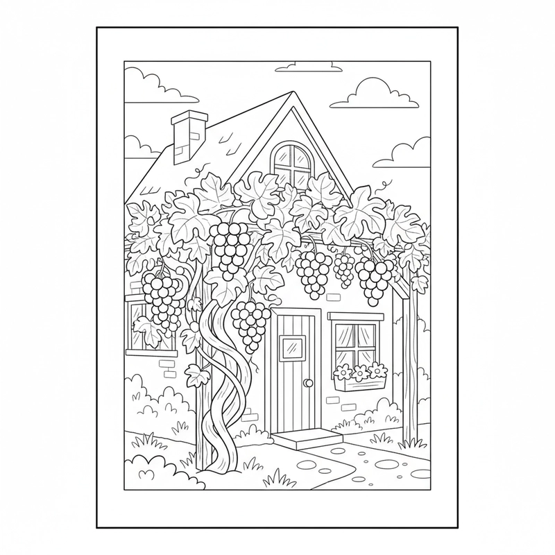 Tô màu chùm nho vui vẻ