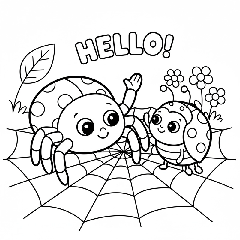 Tô màu con nhện giúp bé sáng tạo