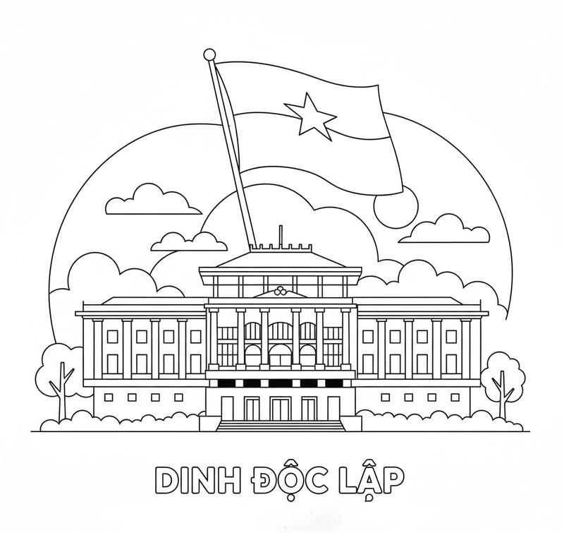 Tô màu công trình Dinh Độc Lập