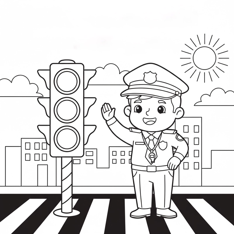 Tô màu đèn giao thông