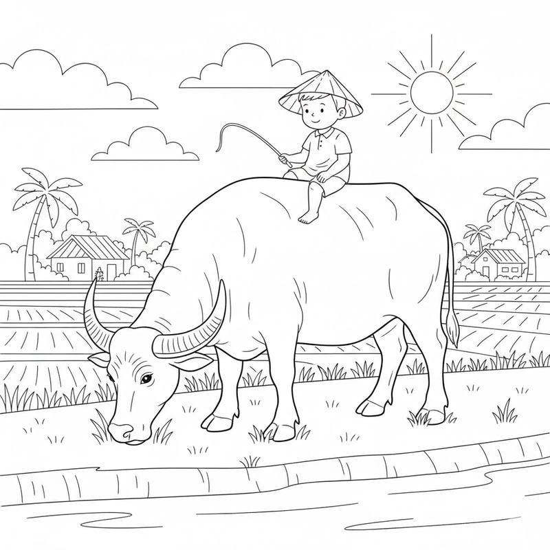 Tô màu đồng quê yên bình