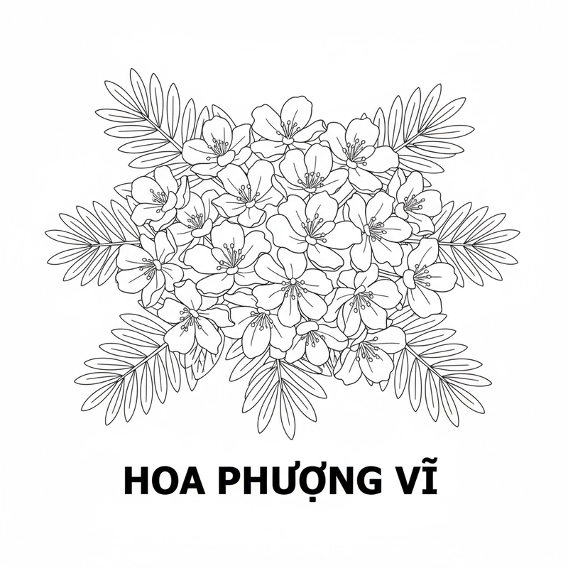 Tô màu hoa phượng cho bé