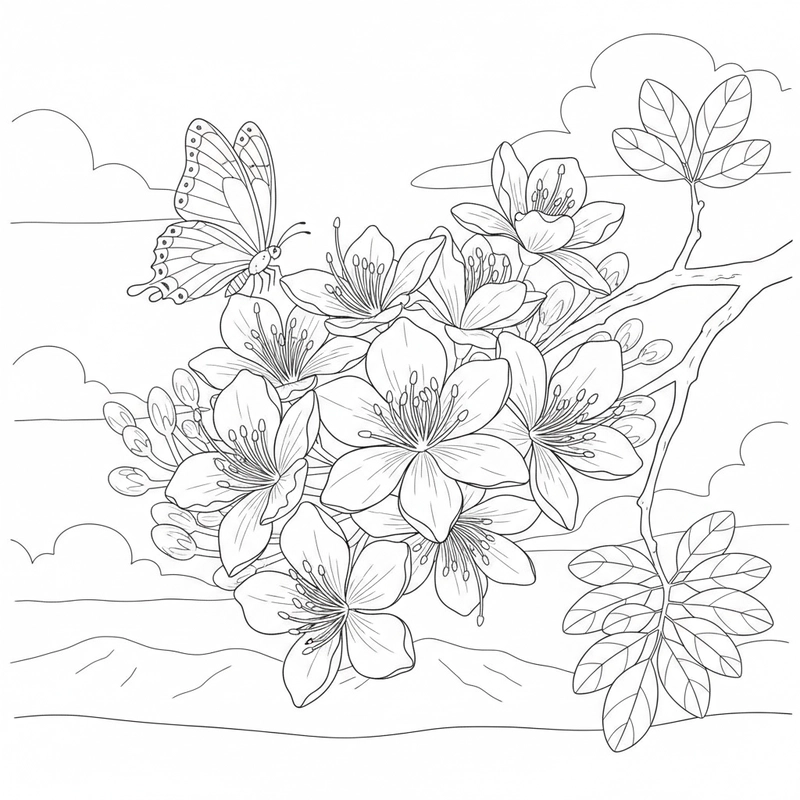 Tô màu hoa phượng giúp bé sáng tạo