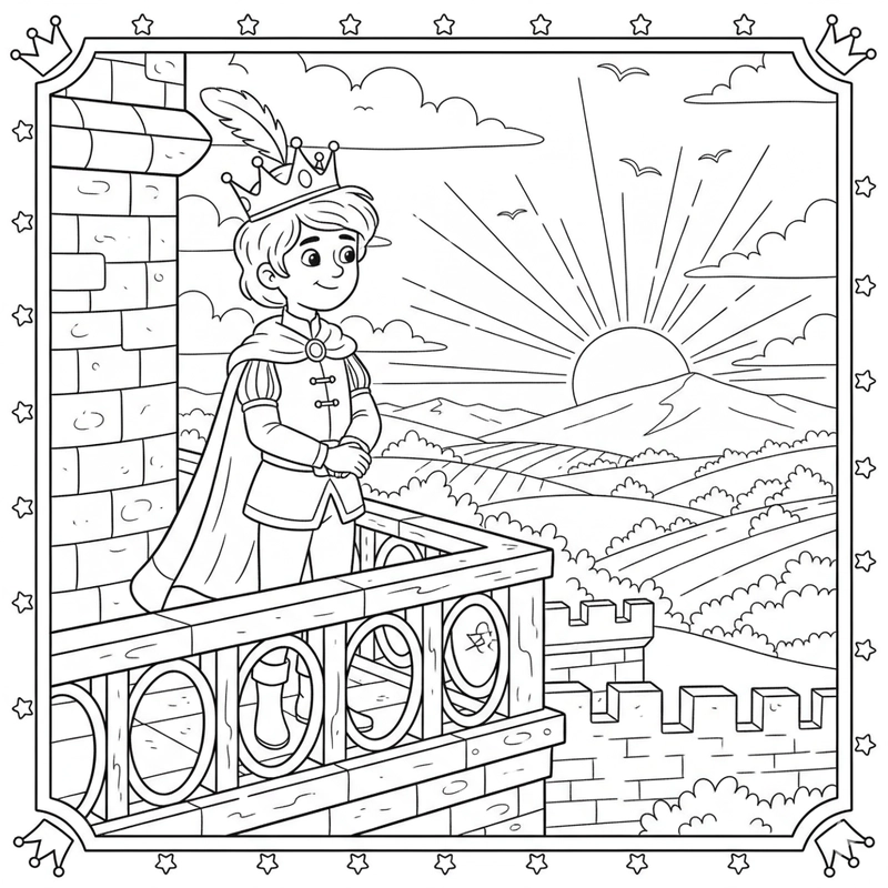 Tô màu hoàng tử anime dễ thương