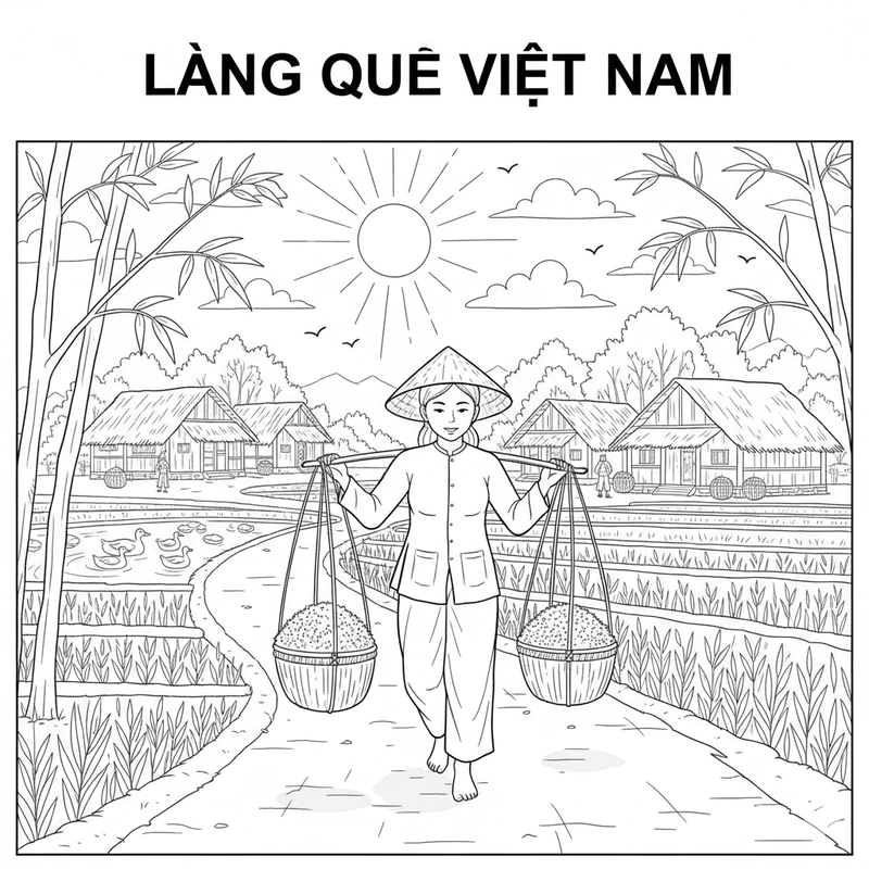 Tô màu làng quê dân gian