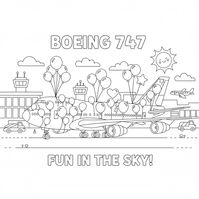 Tô màu máy bay Boeing 747