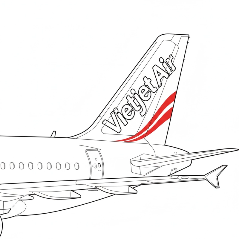 Tô màu máy bay Vietjet vui nhộn