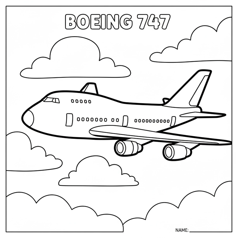 Tô màu máy bay khổng lồ Boeing 747