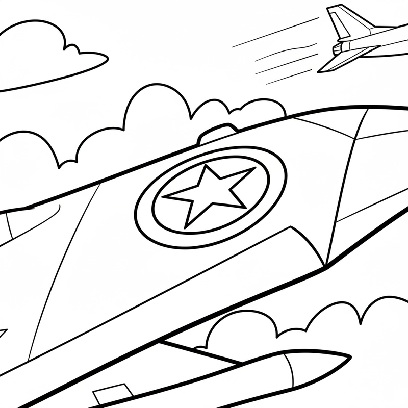Tô màu máy bay quân sự đơn giản