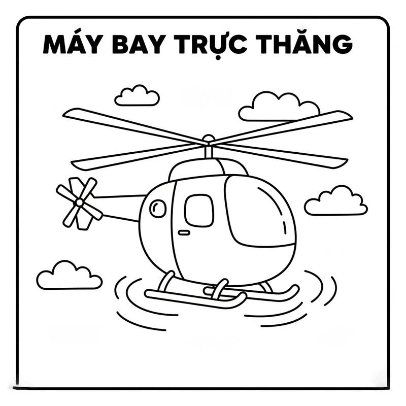 Tô màu máy bay trực thăng đơn giản