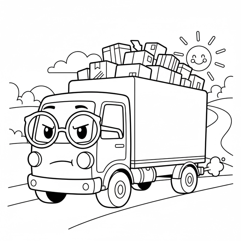 Tô màu ô tô tải giúp bé sáng tạo