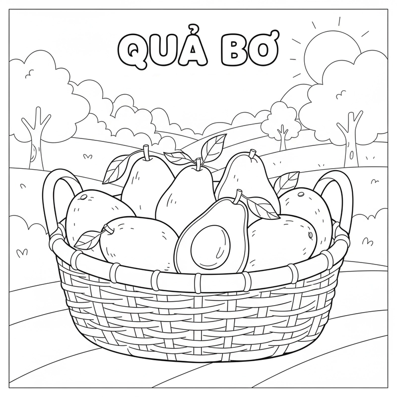 Tô màu quả bơ cho bé mầm non