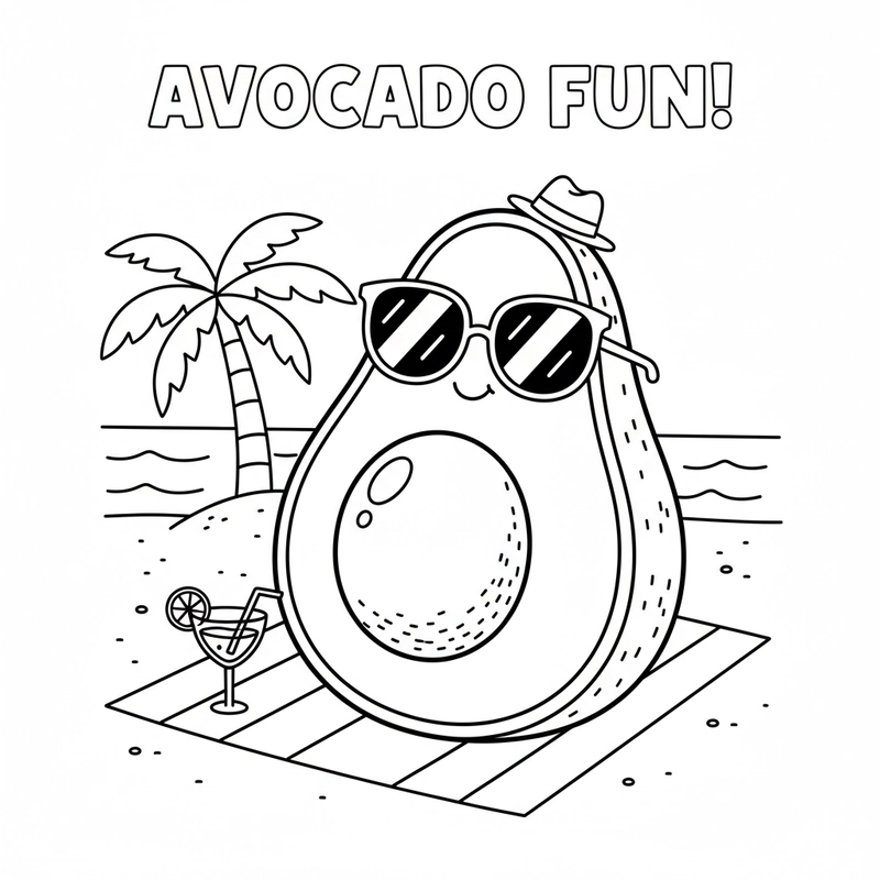 Tô màu quả bơ giúp bé học vẽ