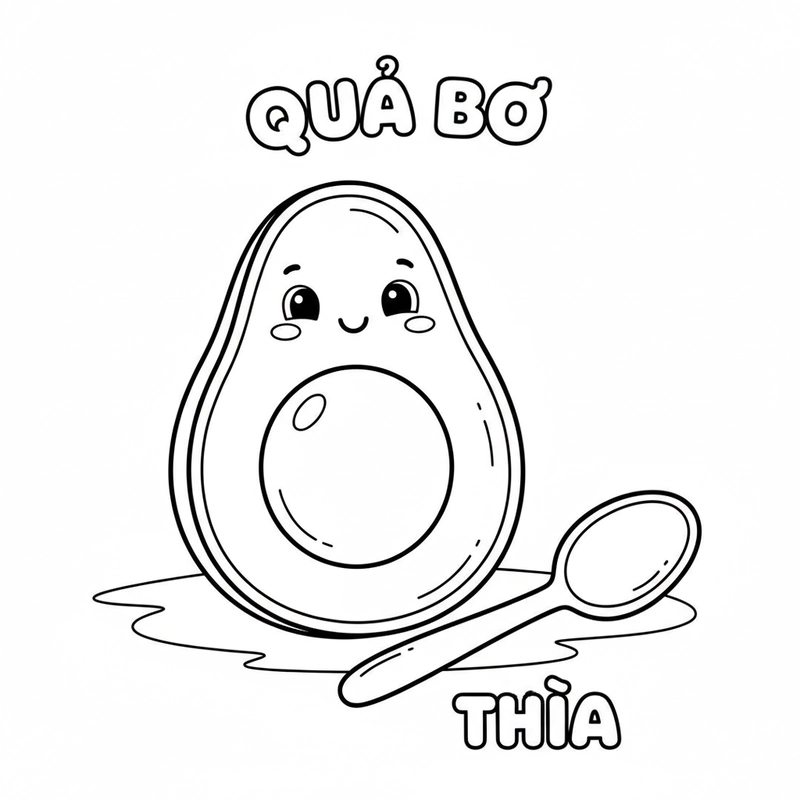 Tô màu quả bơ giúp bé sáng tạo