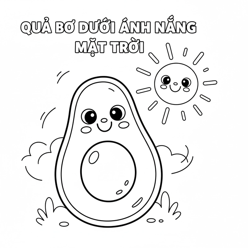 Tô màu quả bơ ngộ nghĩnh cho bé