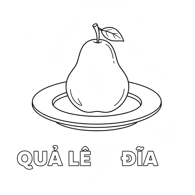 Tô màu quả lê cho bé
