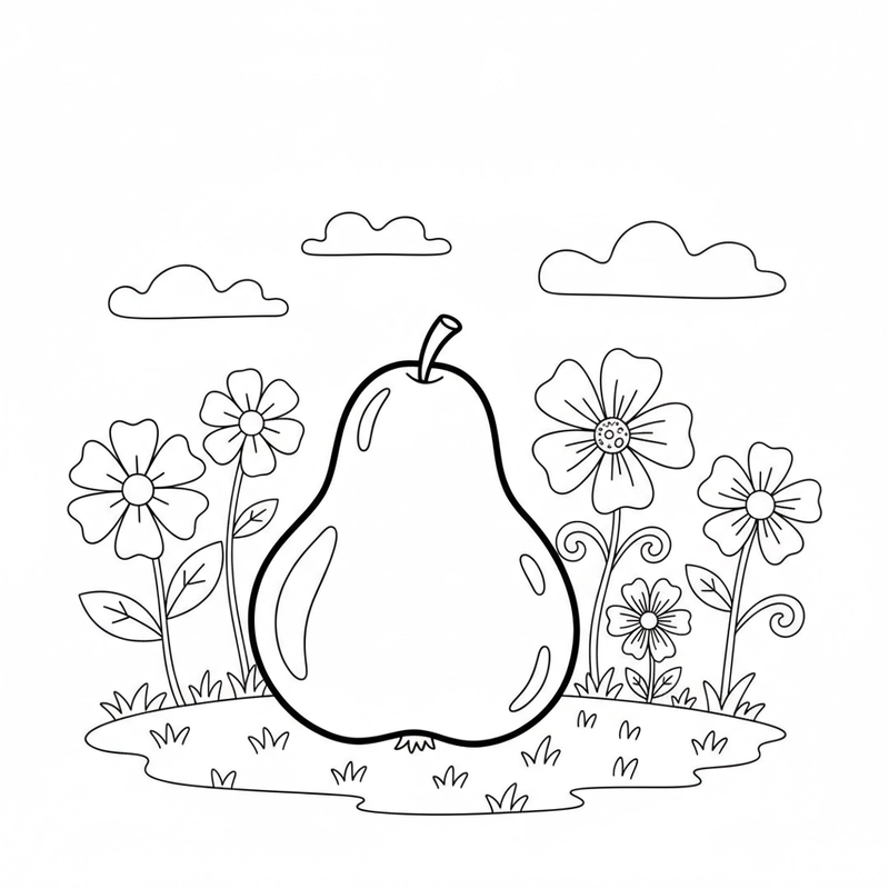 Tô màu quả lê mầm non