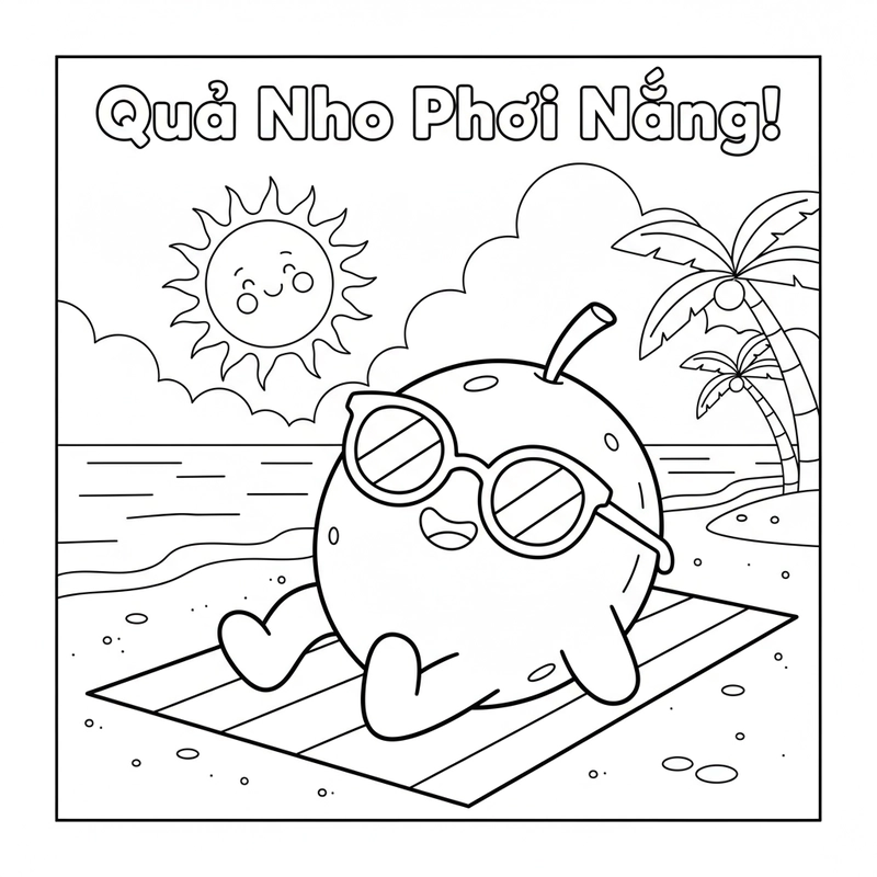 Tô màu quả nho đơn giản