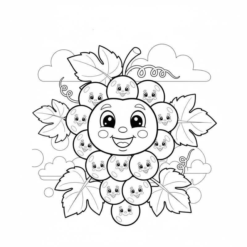 Tô màu quả nho sáng tạo