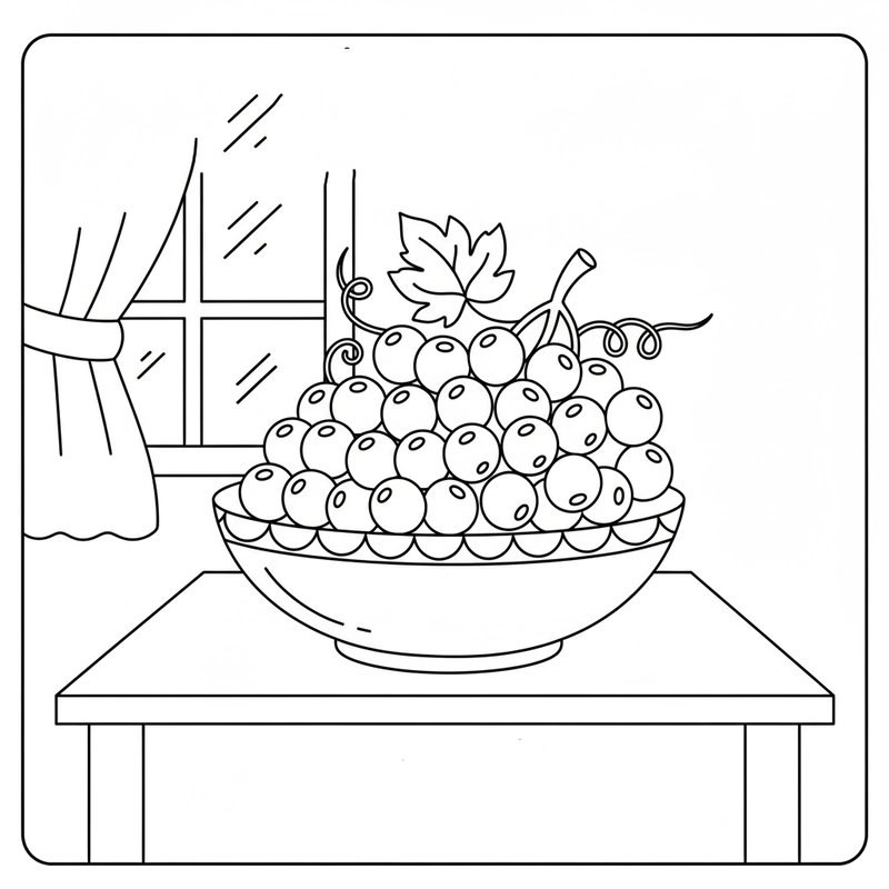 Tô màu quả nho tím đẹp mắt