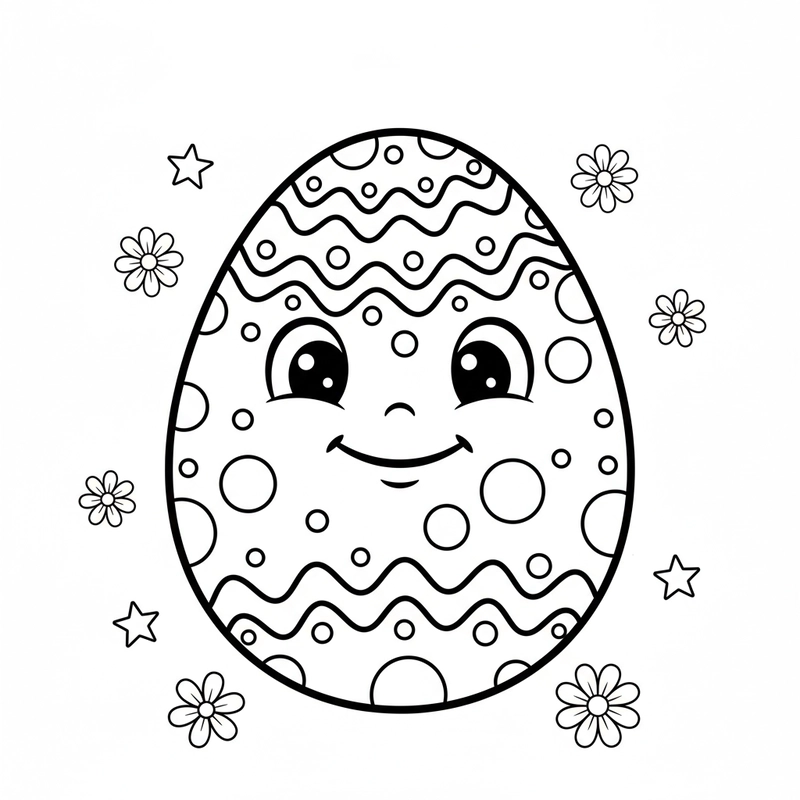 Tô màu quả trứng cho bé học vẽ