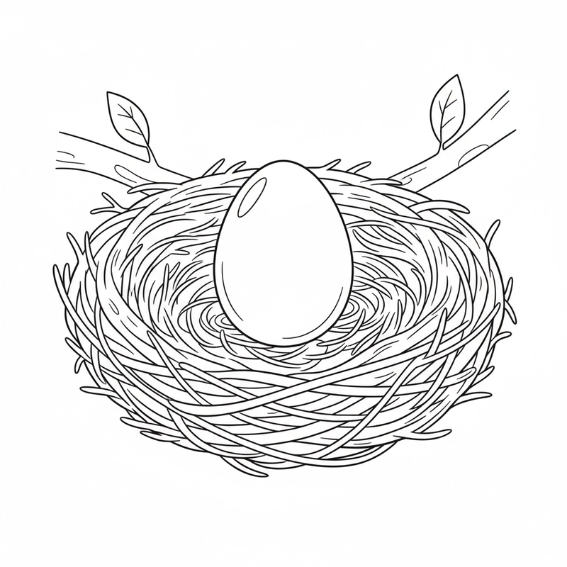 Tô màu quả trứng đơn giản