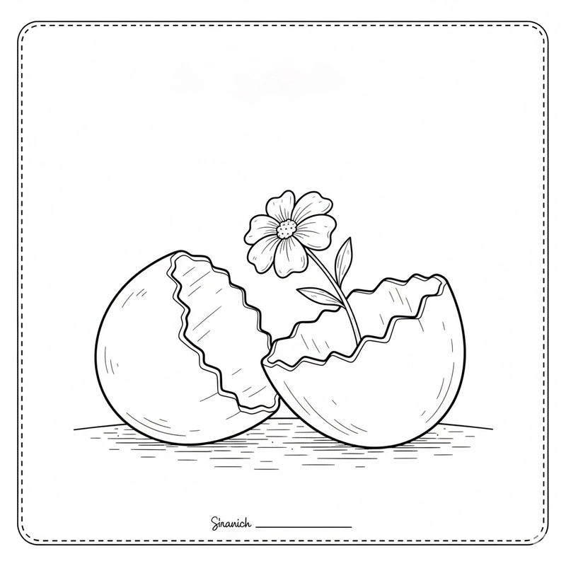 Tô màu quả trứng gà cho bé