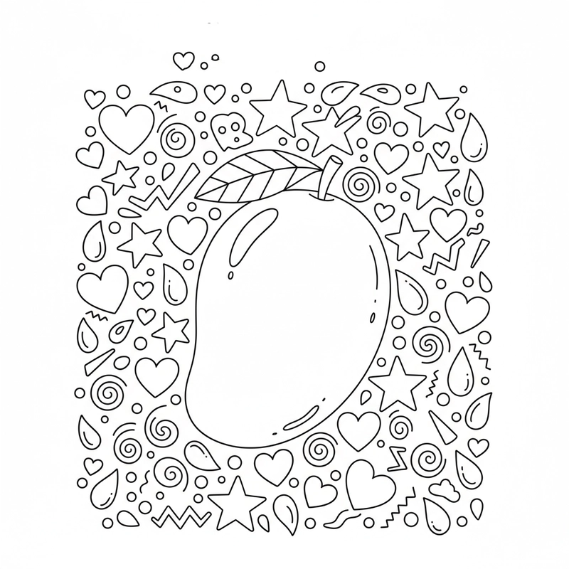 Tô màu quả xoài sáng tạo