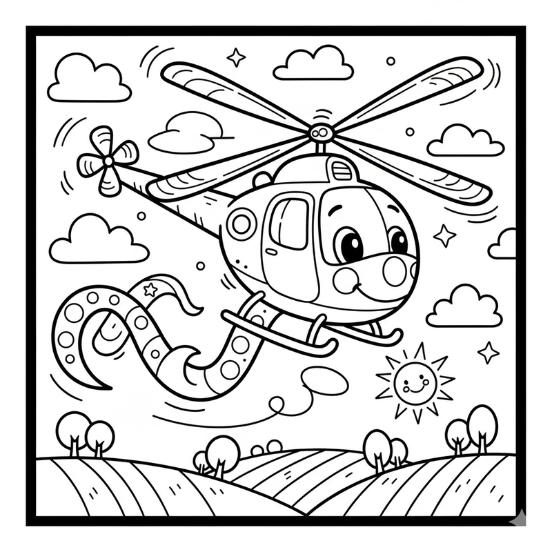 Tô màu trực thăng vui nhộn