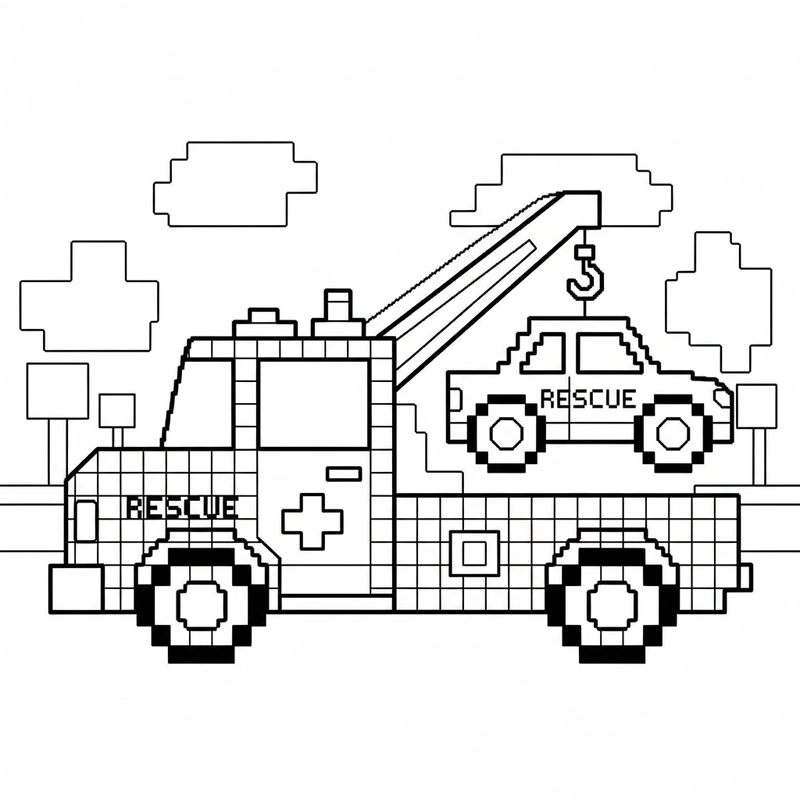 Tô màu xe cứu hộ giao thông