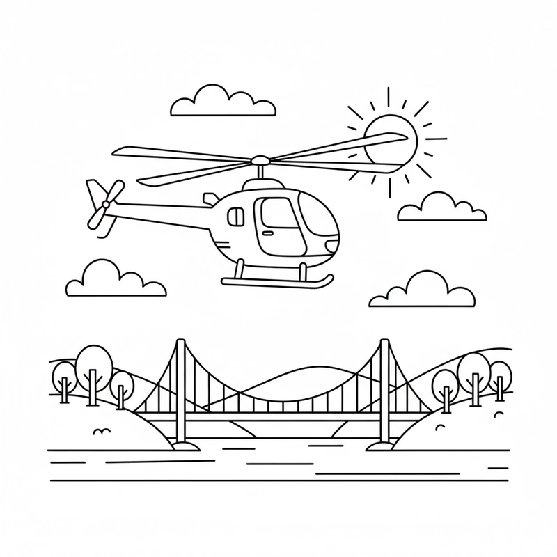 Trang tô màu máy bay trực thăng đẹp