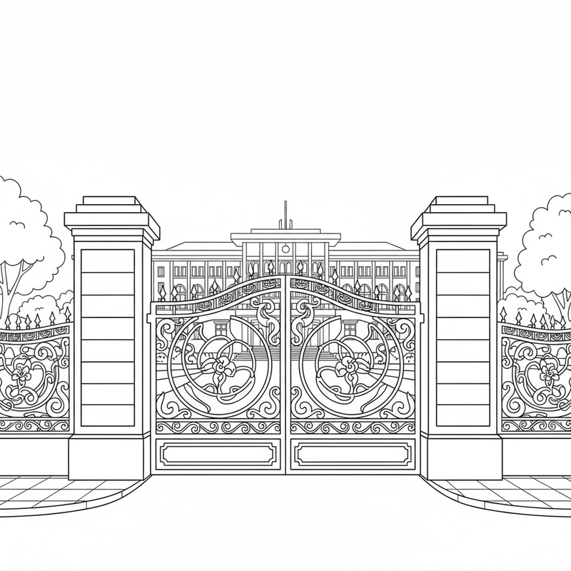 Tranh Dinh Độc Lập đơn giản cho bé tô