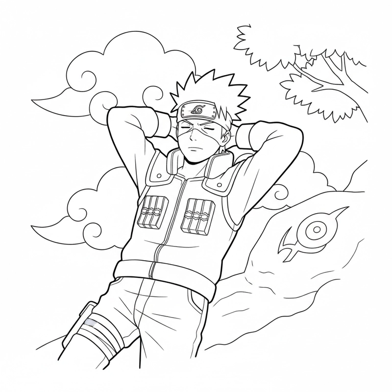 Tranh Kakashi cho bé tô màu